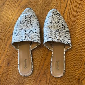 Snakeskin Mules